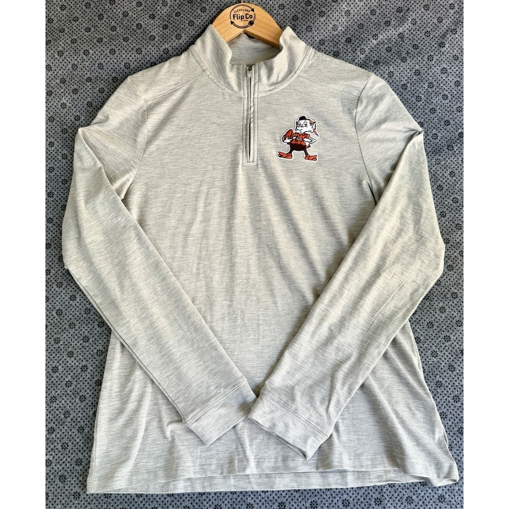 Women's ANTIGUA NFL Cleveland Browns 1/4 Zip Pullover Size M Gray New With Tags